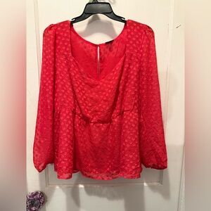 Torrid Red Women's Peplum Hearts Top